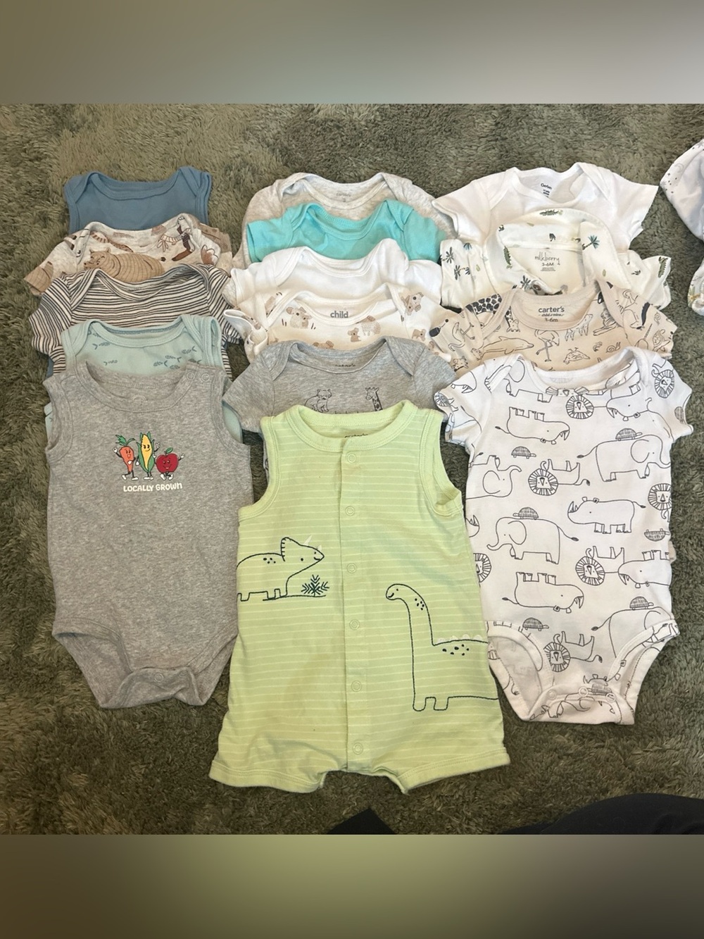Carter's & Mixed Brand Baby One-Piece Lot - 14 bodysuit 1 romper